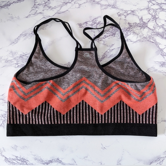 Gap fit Strappy Low Impact Fire/Coral Sports Bra - Picture 3 of 3